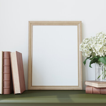 Poster mockup. Interior decor. 3d render.