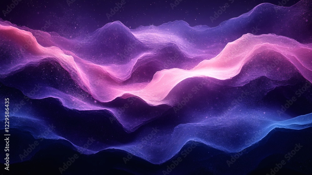 Poster abstract background a blend of dark purple and midnight blue waves featuring a grainy texture and no