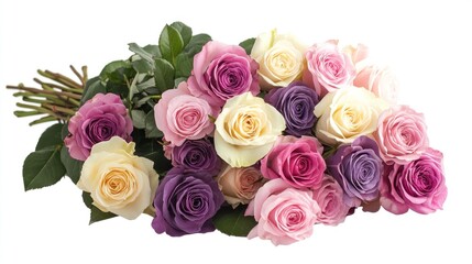 Fototapeta premium Pastel Rose Bouquet: A Delicate Arrangement of Soft Hues