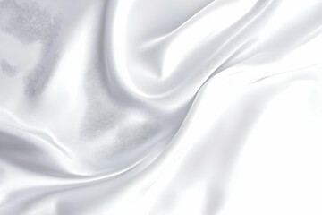 Obraz premium Smooth white silk fabric background drapes elegantly with subtle texture for luxury design.