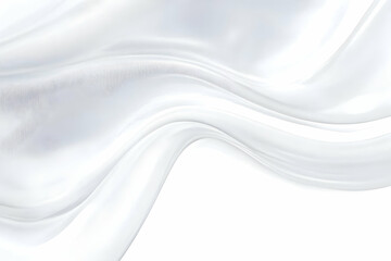 White Silk Fabric Flows and Waves Gracefully Against a White Backdrop