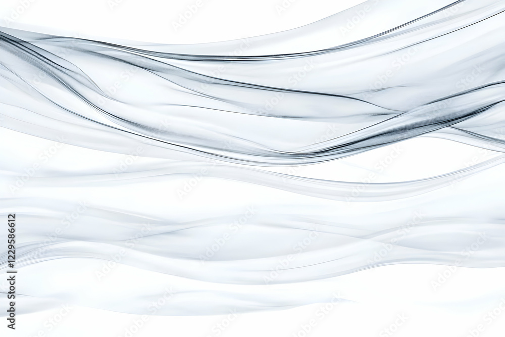 Poster abstract flowing lines gracefully form a dynamic composition on white background with soft and dream