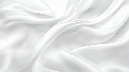 Fototapeta premium Smooth white silk fabric elegantly flows and drapes gracefully, creating soft curves and folds.
