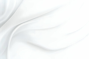 Smooth White Fabric Flows and Creates Elegant Curves Gently Across the Background