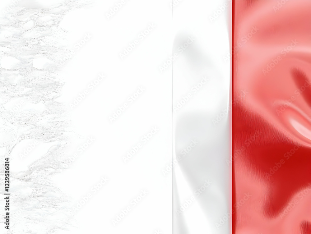 Poster red and white abstract background design with textured layers and smooth surfaces
