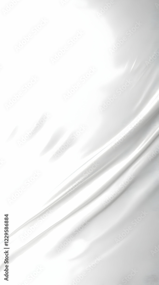 Poster white satin fabric flows smoothly creating elegant drapes and folds with soft lighting