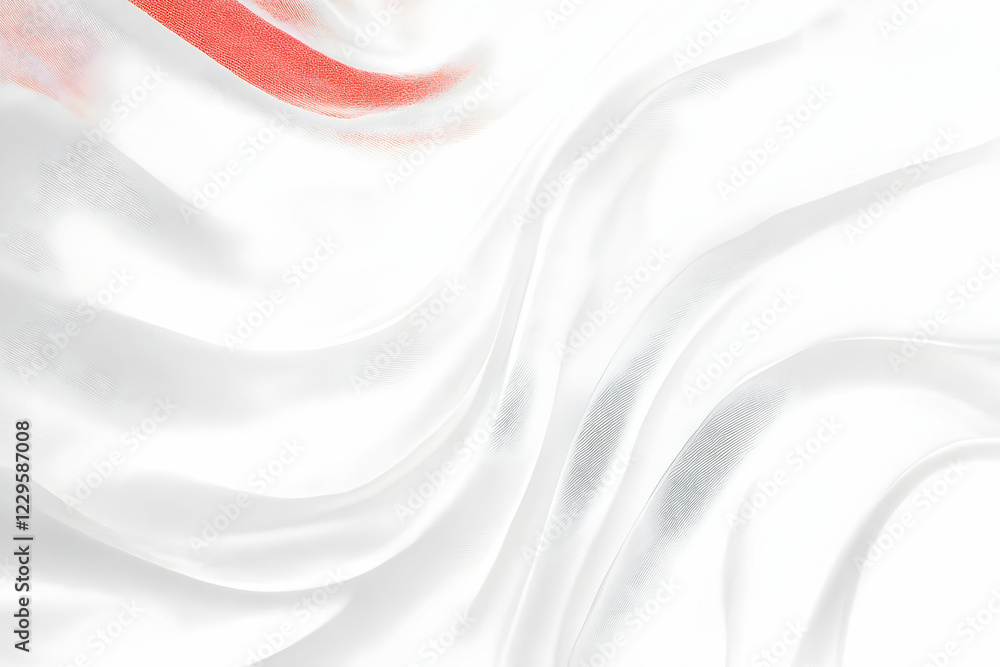 Poster white and red abstract background texture flows smoothly and elegantly with soft waves and curves.