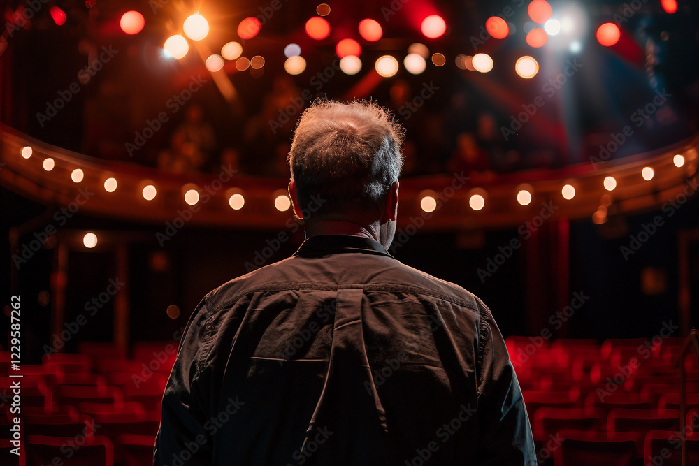 Poster ai generative image of theater stage performance in spotlight