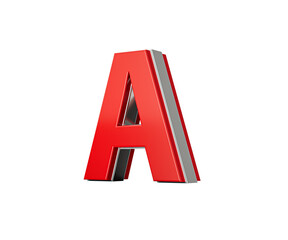 Vibrant Red Capital Letter A Gleams With Its Sleek Design Bold Font With Sharp Edges 3D Illustration