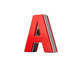 Vibrant Red Capital Letter A Gleams With Its Sleek Design Bold Font With Sharp Edges 3D Illustration