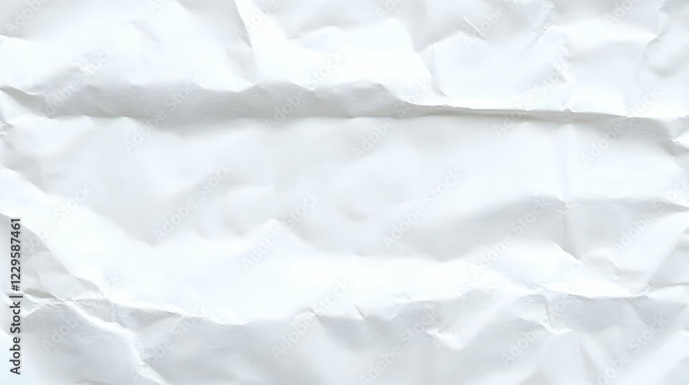 Poster crumpled white paper texture creates a textured background for various design projects easily