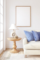 Modern living-room interior. Frame mockup. 3d render.