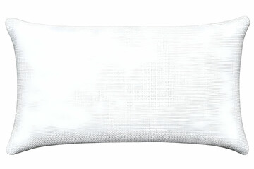 White Throw Pillow with Textured Surface, Isolated on a White Background, for Home Decor
