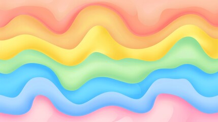 Rainbow Pastel Waves: Abstract Colorful Background