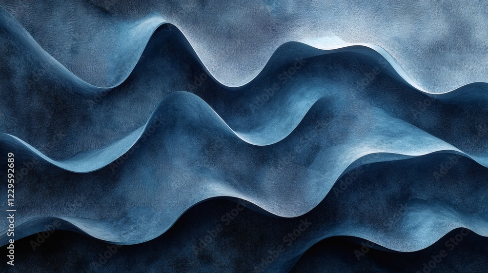 Poster abstract background a grainy wave texture in dark blue and gray creating a dynamic and textured wall