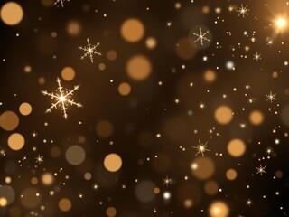 Sparkling abstract background with snowflakes and twinkle lights, winter wonderland, twinkling lights, cozy atmosphere