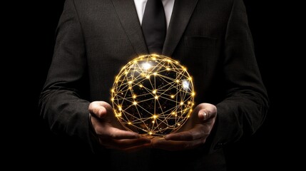 Innovative business solutions corporate environment digital representation global connectivity professional viewpoint