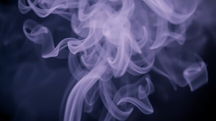 Ethereal Purple Smoke Swirling on a Dark Background
