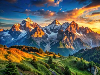 Breathtaking high-resolution photos capture majestic mountain ranges, showcasing stunning peak views and scenic landscapes.