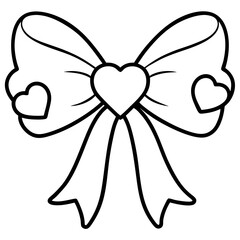 Minimalist Bow and Heart Outline Design