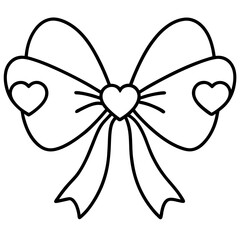 Minimalist Bow and Heart Outline Design