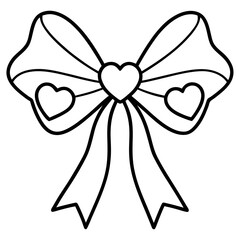 Minimalist Bow and Heart Outline Design