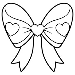 Minimalist Bow and Heart Outline Design