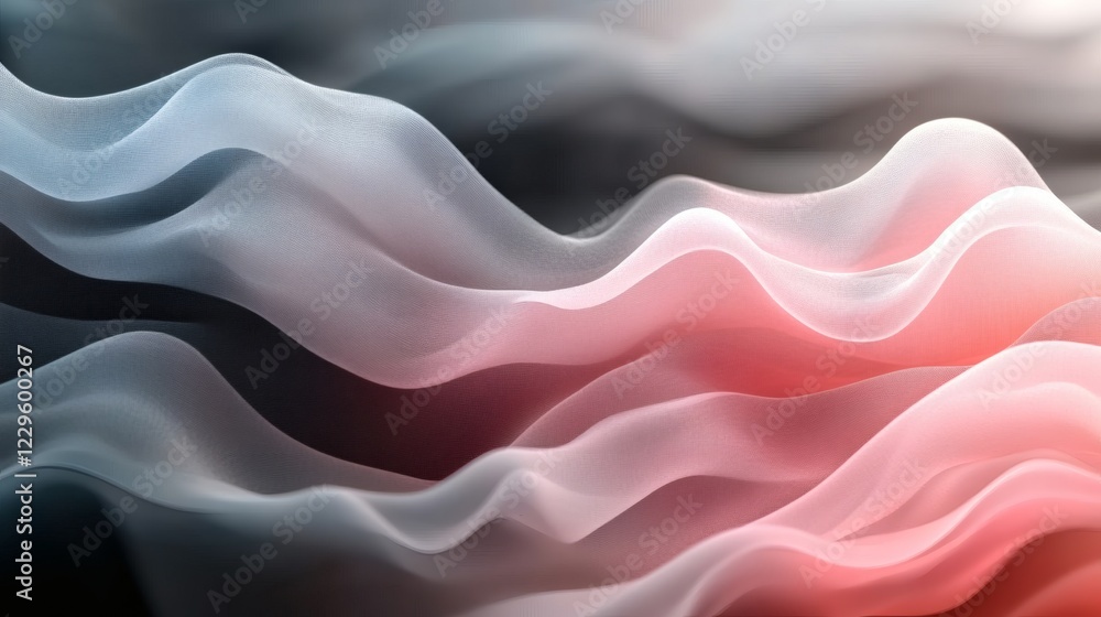 Poster abstract background flowing waves in soft pink and charcoal gray featuring a grainy texture and subt