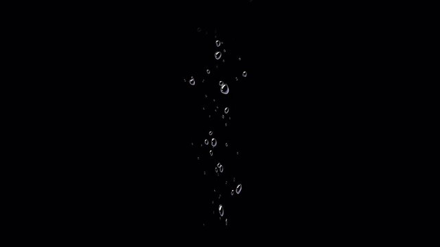 Water bubbles flowing up cone shape, anime liquid effect, steam, seaweed oxygen, underwater sparkle, seamless loop cartoon animation on a transparent background, alpha channel