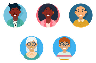 set of icons avatar for profile picture