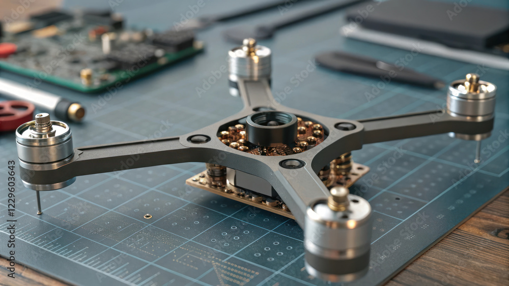 Aufkleber of drone advanced sensor with intricate details and components, showcasing technology and precision