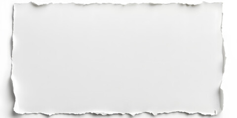 White torn paper sheet, isolated on white background