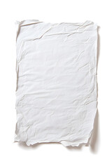 Obraz premium White crumpled paper sheet, isolated on white background