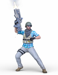 兵士　3DCGレンダリング