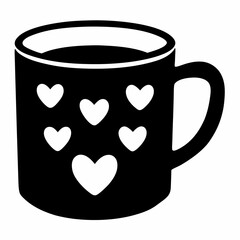 Minimalist Mug Design with Heart Silhouettes