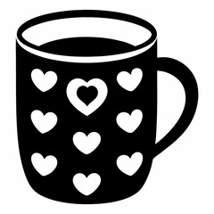 Minimalist Mug Design with Heart Silhouettes