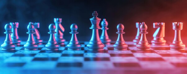 Strategic chess match intense arena gaming photo colorful environment close-up view competition concept