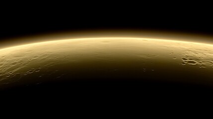 A stunning close-up of Pluto with its icy surface reflecting faint sunlight.