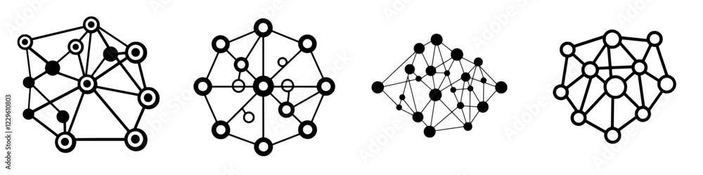 Poster various interconnected network structures illustrating complex relationships in data representation