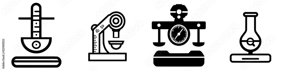 Poster scientific instruments used in laboratories for experiments and measurements