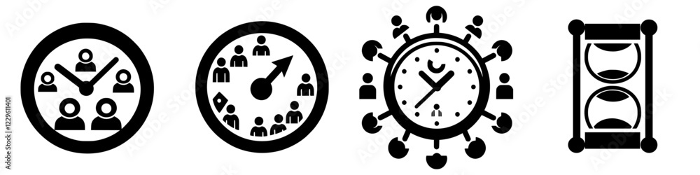 Poster visual representation of teamwork, efficiency, time management, and task completion in a collaborati