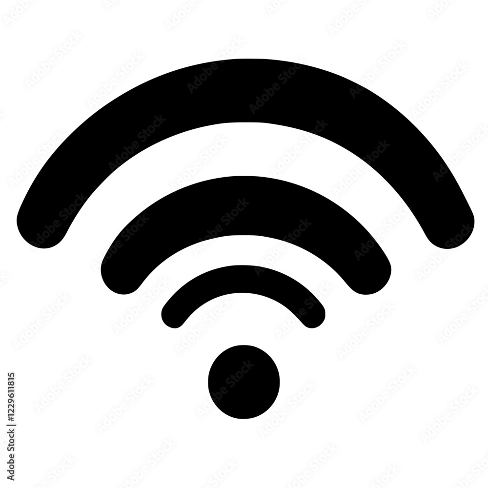 Poster connectivity symbol representing wi-fi access and availability in various locations and devices