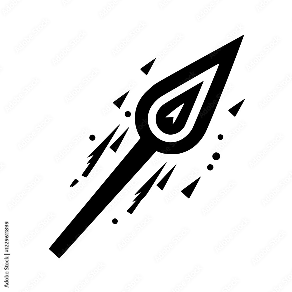 Poster dynamic arrow design illustrating motion and speed in a minimalist style