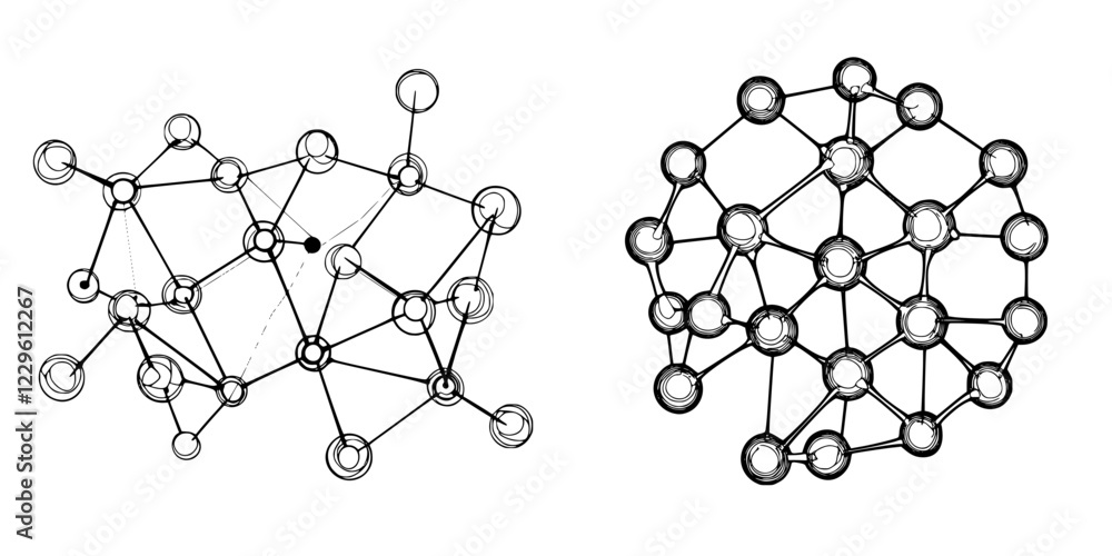 Poster visual representation of complex networks illustrating connections and interrelations among nodes in