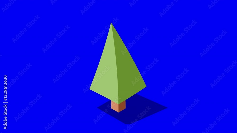 Poster isometric tree animation. tree isometric elements. isometric tree element for landscape design. park