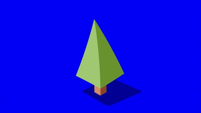 Isometric tree animation. Tree isometric elements. Isometric tree element for landscape design. Park element. Motion graphic