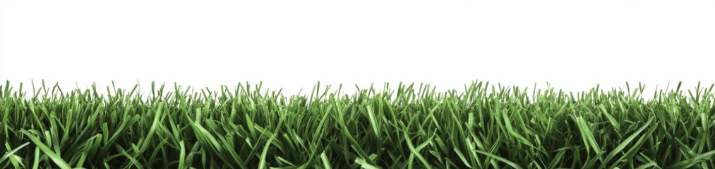 Obraz premium Closeup of a lush green grass field on a clean white background
