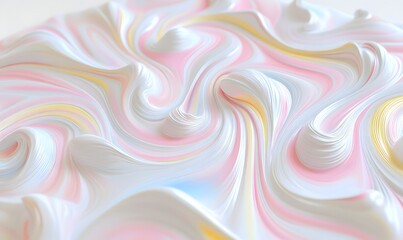 Obraz premium Swirling pastel cream texture, close-up, abstract background, food design