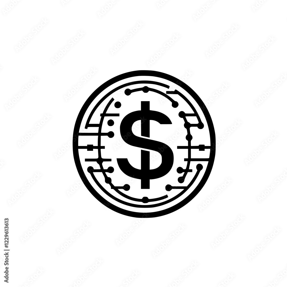 Poster digital currency symbol representing the future of financial transactions and technology in modern e
