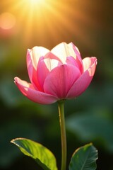 Fototapeta premium Soft pink petals unfolding in the warm sunlight, natural, soft focus